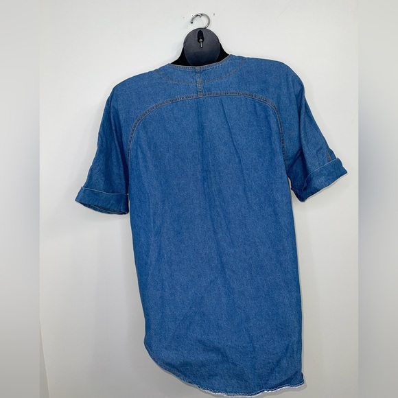 Vintage Lace & Pearl Denim Shirt Size 1X - Picture 5 of 6